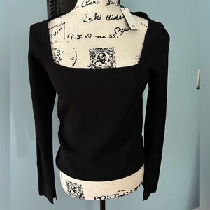 Banana Republic Black Square Neck Blouse